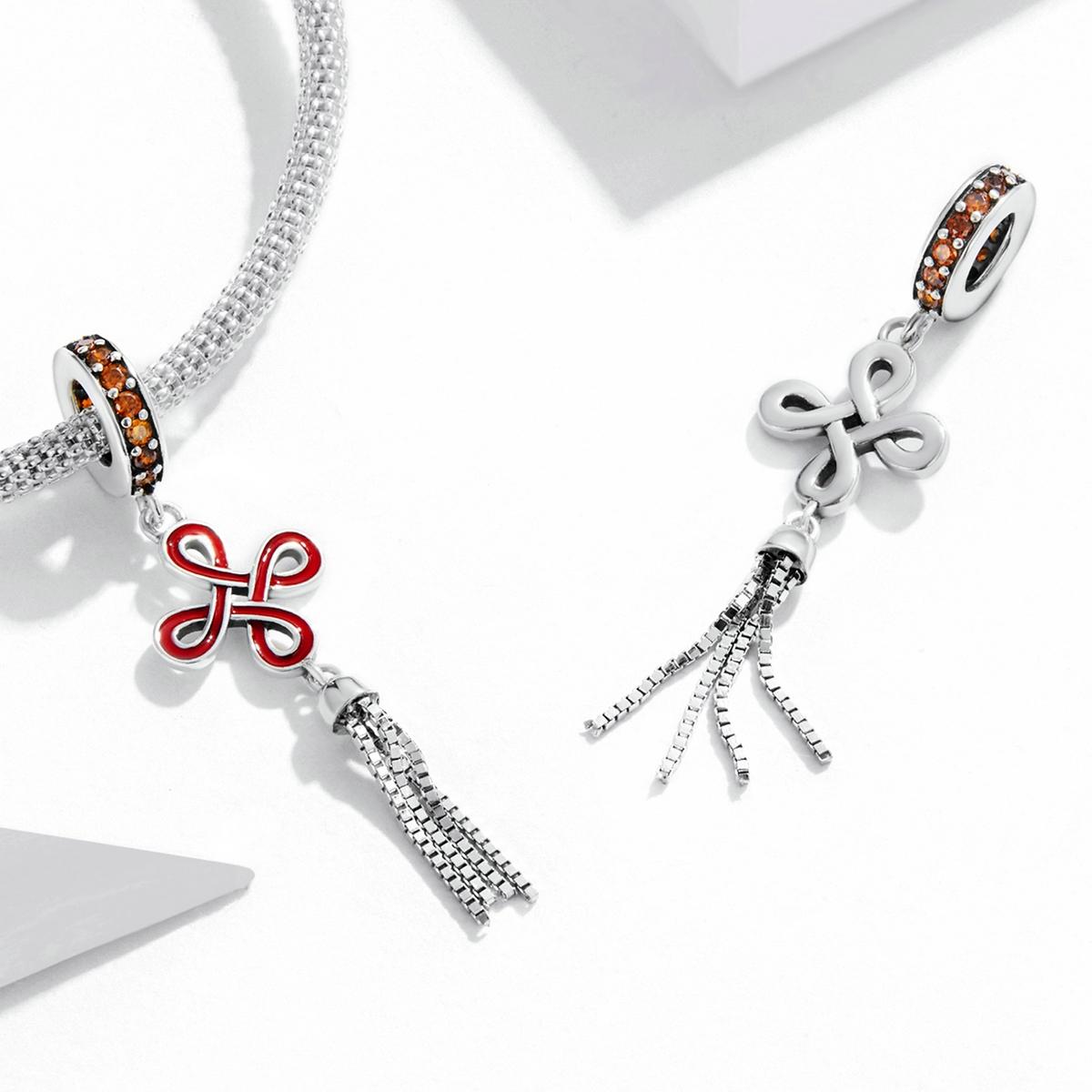 925 Sterling Silver Chinese Knot Pendant For Diy Bracelets & Necklaces 6
