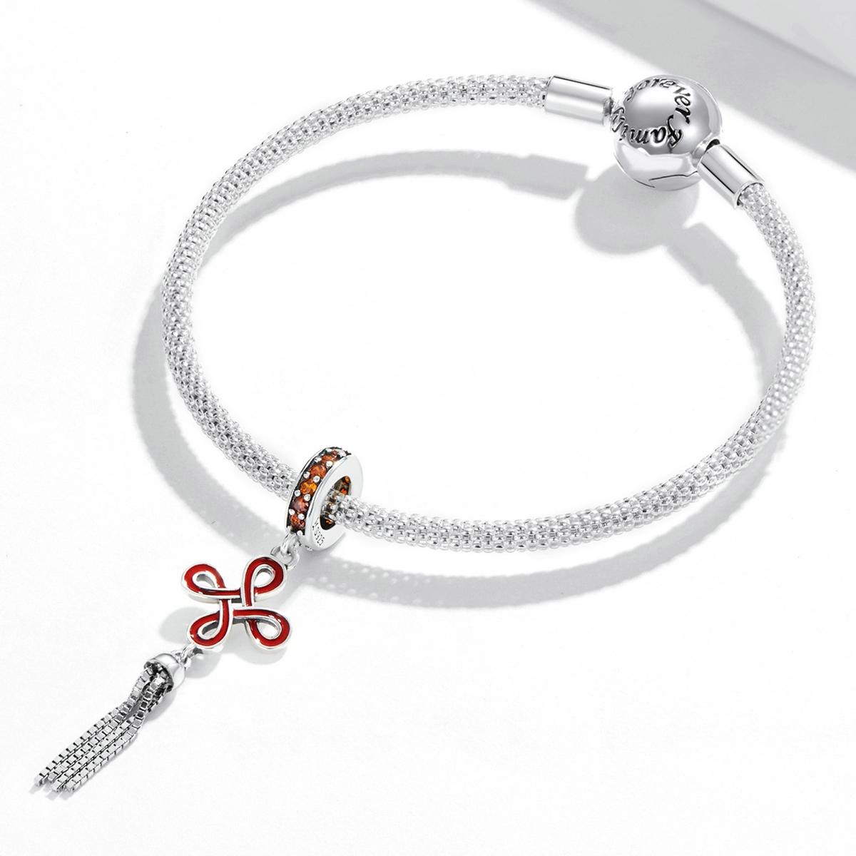 925 Sterling Silver Chinese Knot Pendant For Diy Bracelets & Necklaces 7
