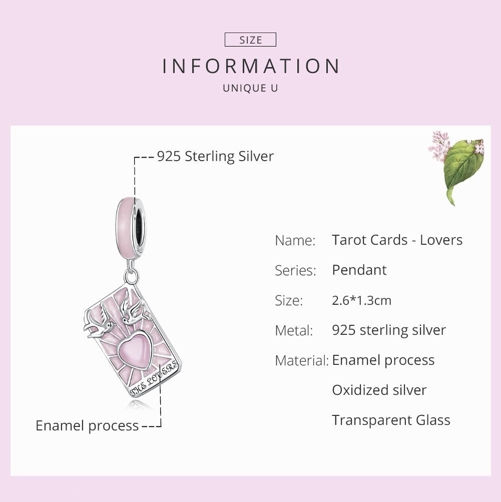925 Sterling Silver Tarot Lover Pendant For Diy Bracelet Or Necklace 4