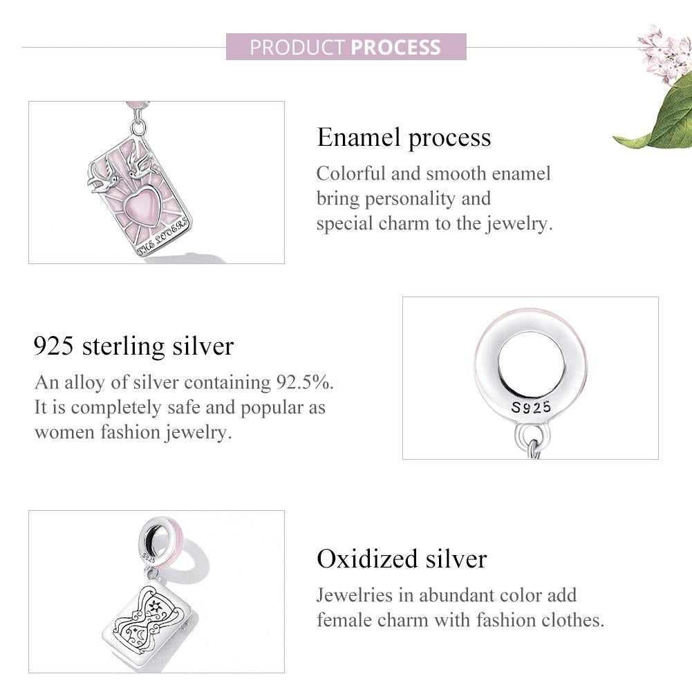 925 Sterling Silver Tarot Lover Pendant For Diy Bracelet Or Necklace 5