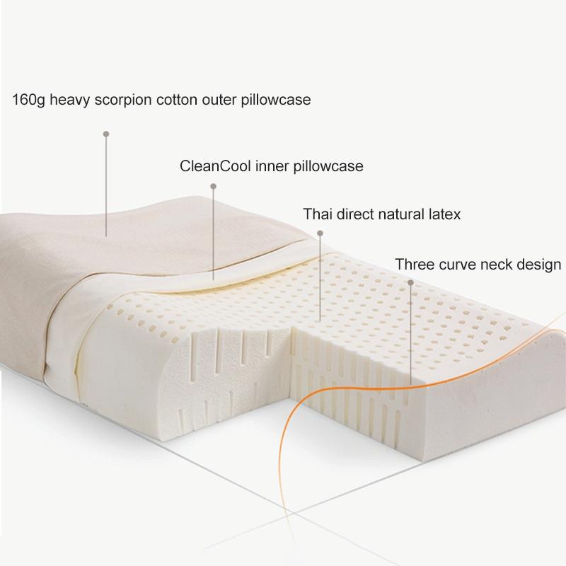 8H Z2 Natural Latex Pillow Soft & Breathable With Cotton Pillowcase 7