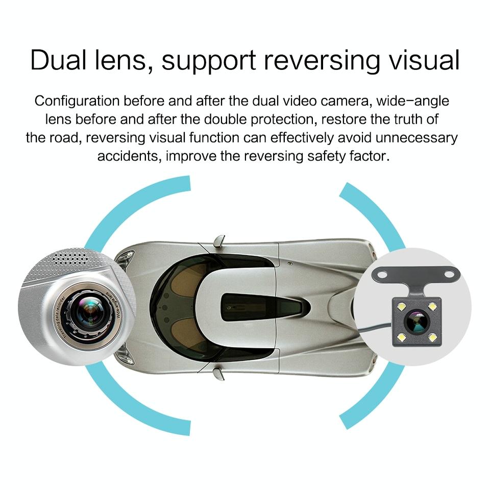 7 Lcd Touch Screen Rear View Mirror Car Recorder with Separate Camera 5