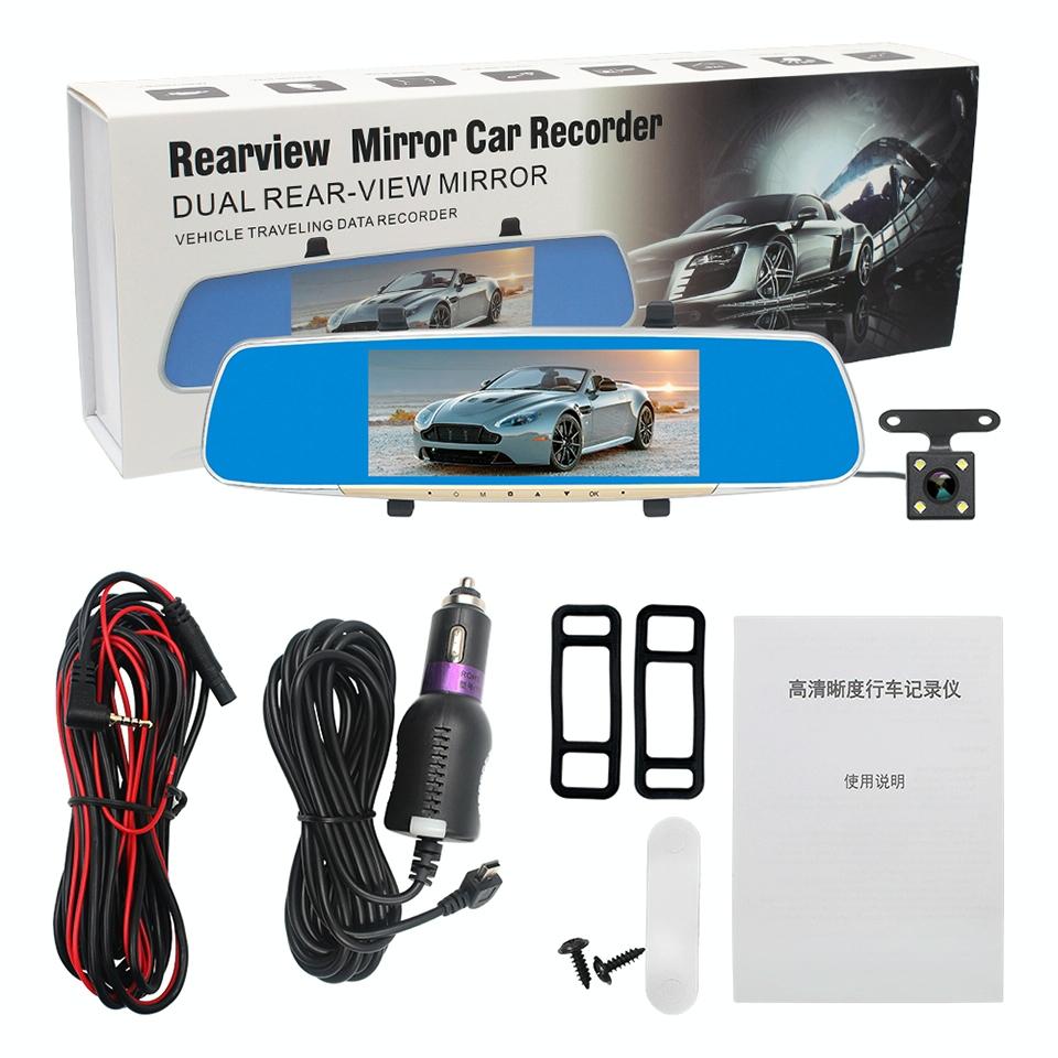 7 Lcd Touch Screen Rear View Mirror Car Recorder with Separate Camera 11