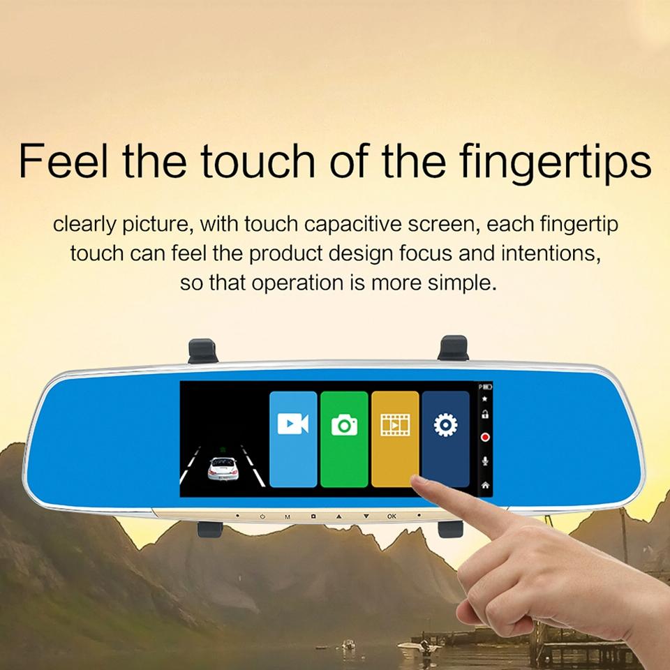 7 Lcd Touch Screen Rear View Mirror Car Recorder with Separate Camera 13