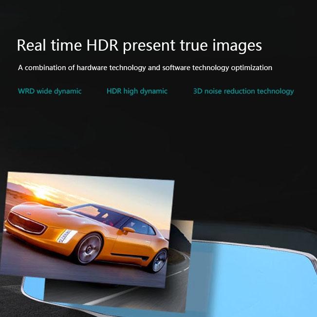 720p Dual Channel Car Black Box with 5 Ips Touch Screen Rear View Mirror 7