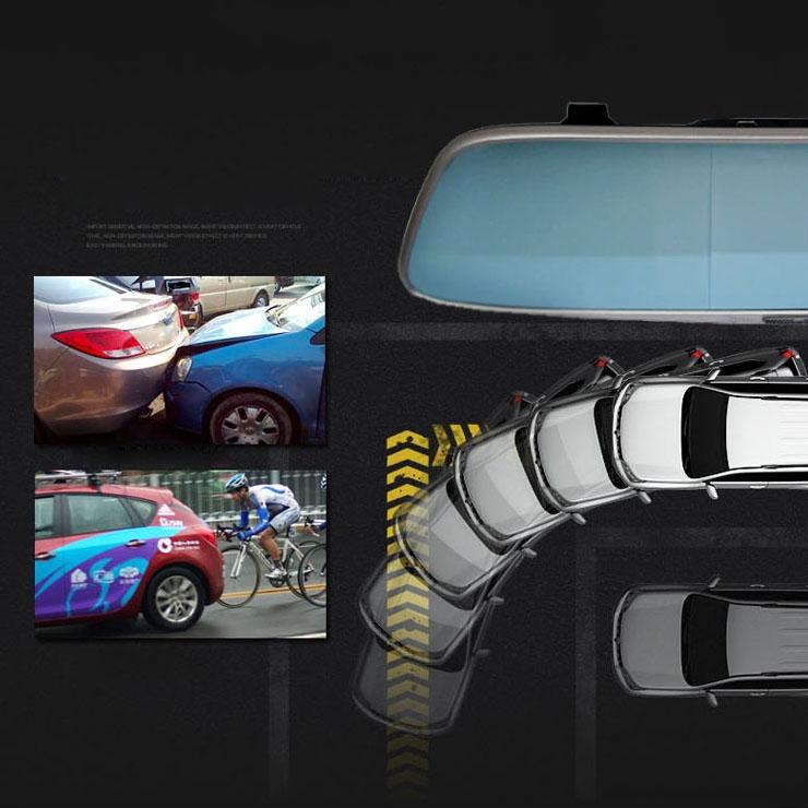 720p Dual Channel Car Black Box with 5 Ips Touch Screen Rear View Mirror 9