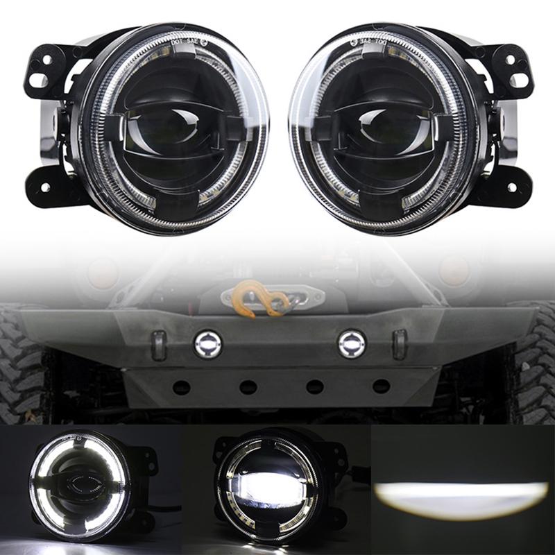 2 Pcs 4 Inch Car Led Angel Eyes Spotlight Modified Fog Lights For Jeep Wrangler / Dodge / Chrysler Pt Cruiser 4