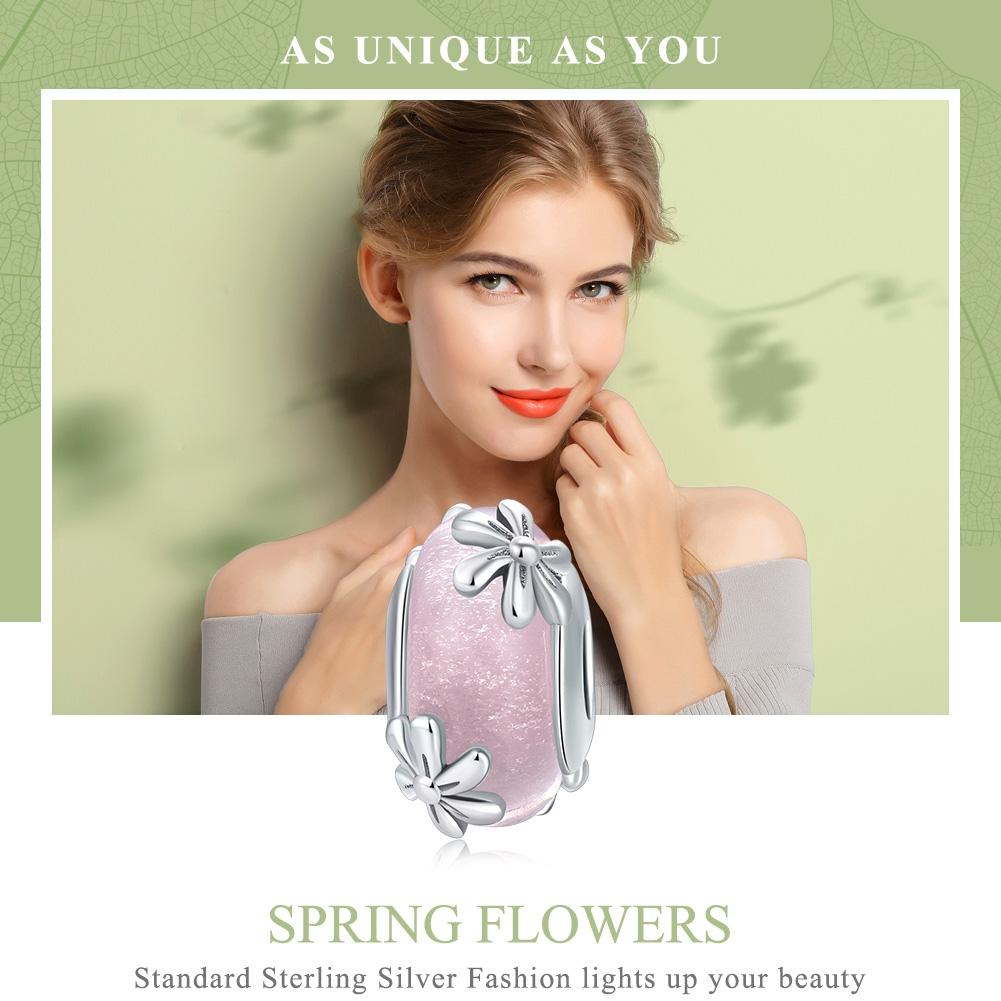 925 Sterling Silver Spring Flower Beads For Diy Bracelets & Necklaces 4