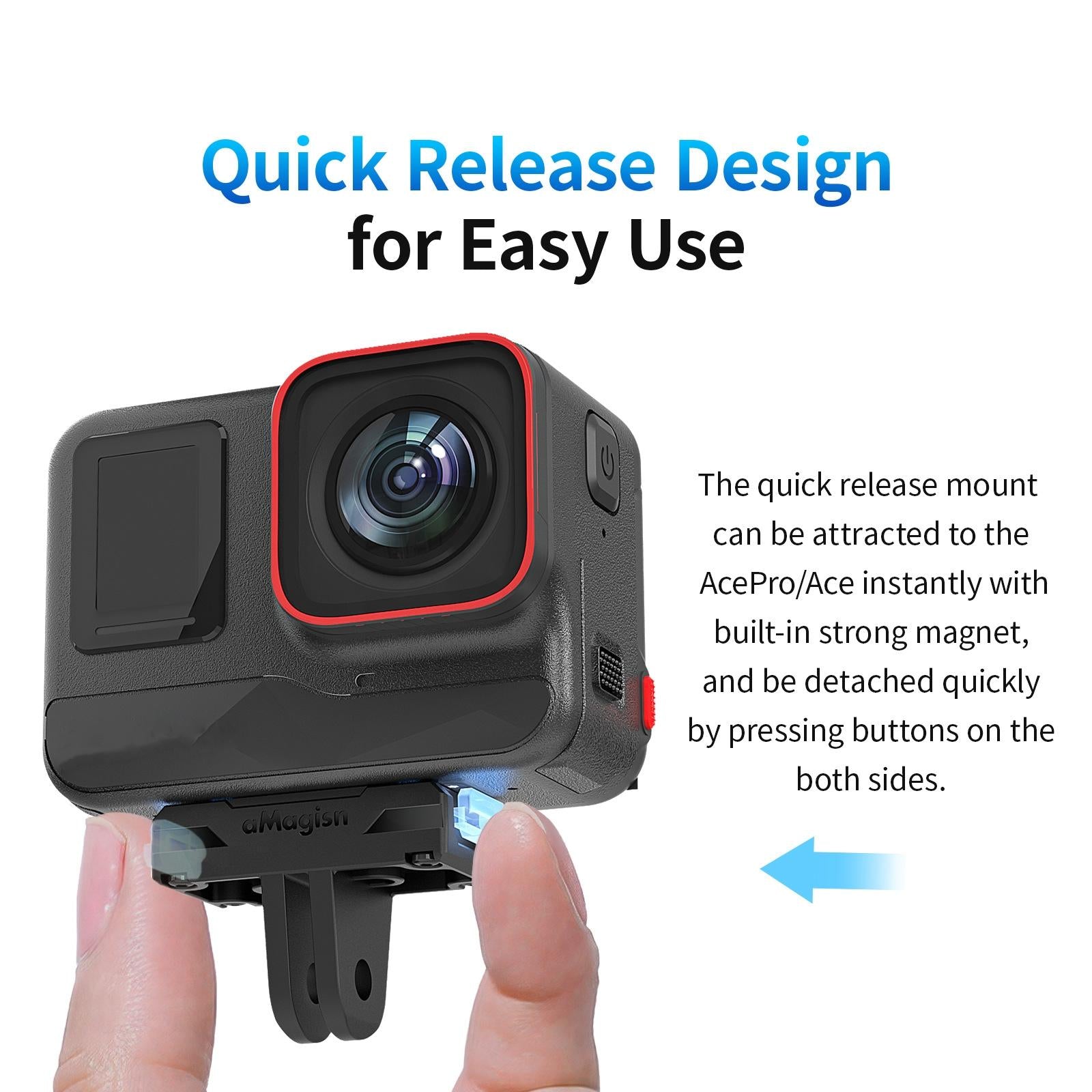 Amagisn Magnetic Quick Release for Insta360 Ace / Ace Pro Sports Camera 4