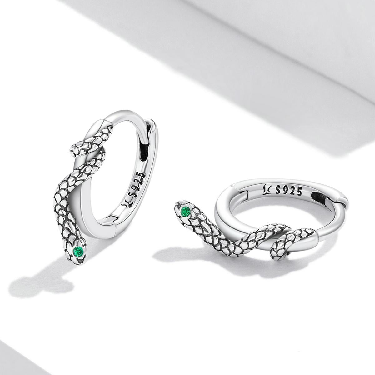 925 Sterling Silver Snake Ear Buckle Earrings For Women 3