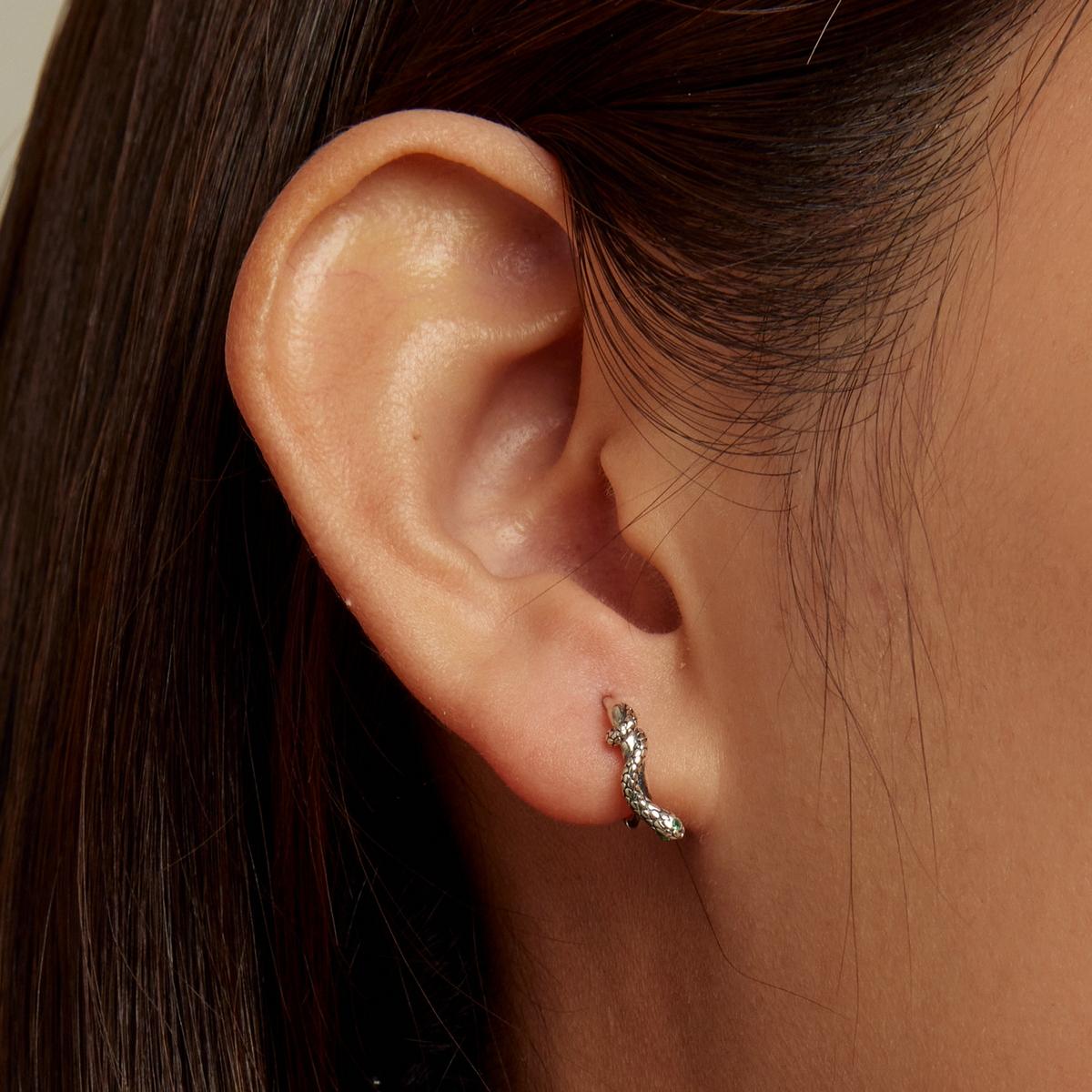 925 Sterling Silver Snake Ear Buckle Earrings For Women 6