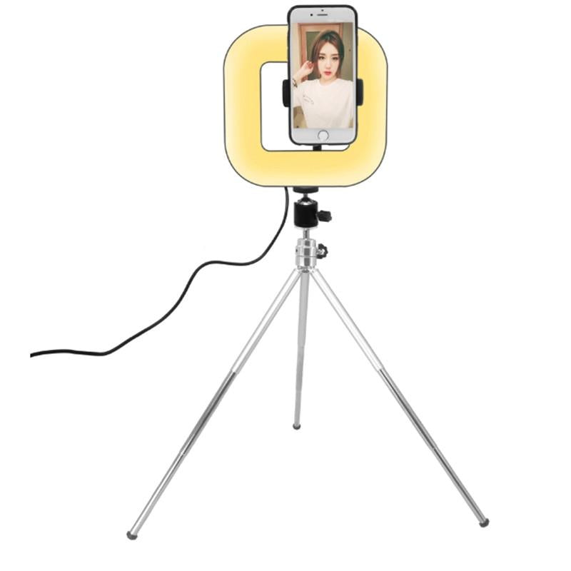 28cm Dimmable Led Square Light with Tripod for Mobile Phone Live Streaming 5