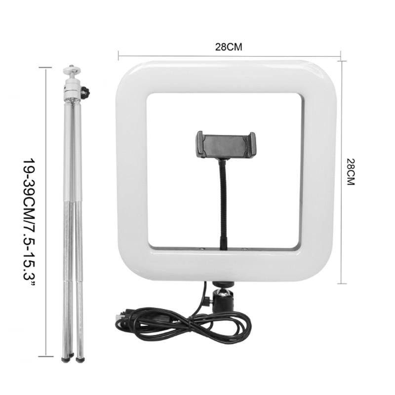 28cm Dimmable Led Square Light with Tripod for Mobile Phone Live Streaming 6