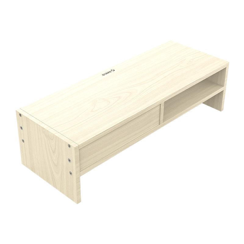 Wood Grain Monitor Stand with Drawer - 2 Layers 4