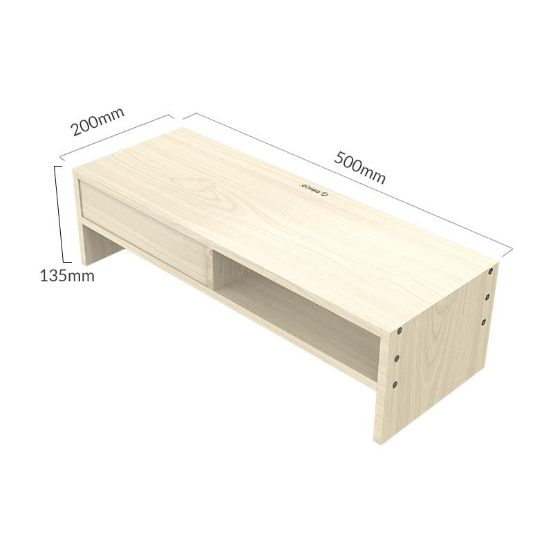 Wood Grain Monitor Stand with Drawer - 2 Layers 5