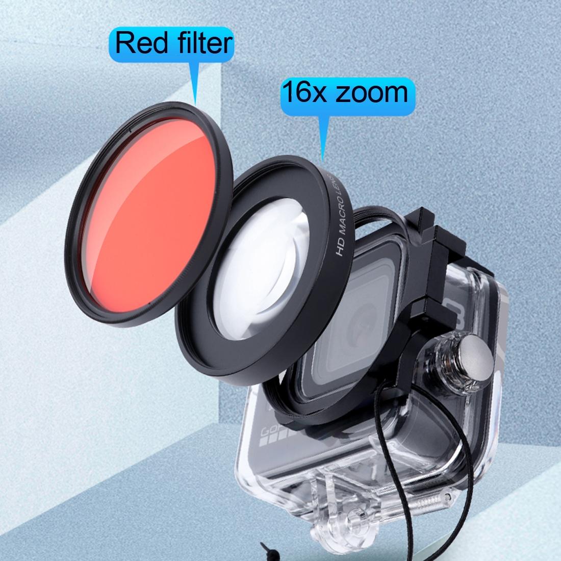 Hero8 Diving Lens Filter Kit with Macro Lens and Waterproof Housing 4