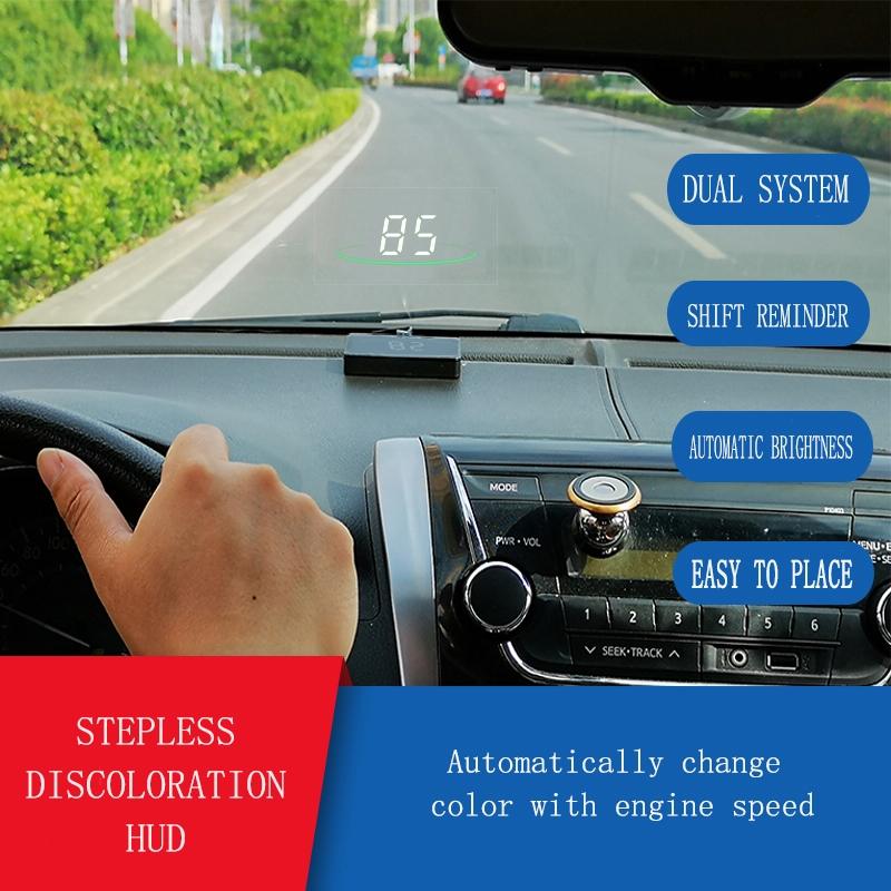Car Hud Display Water Temp Per Hour Color Changing Light 5