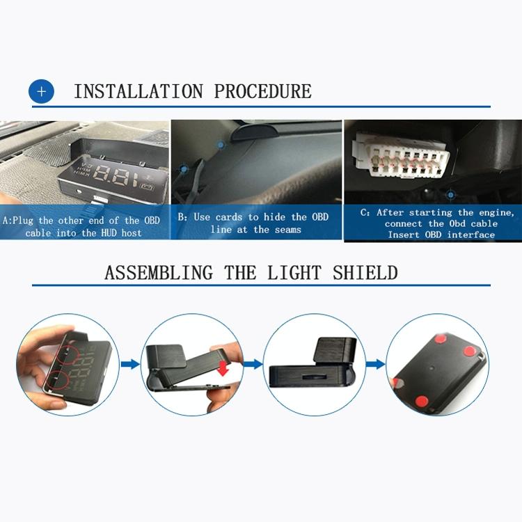 Car Hud Display Water Temp Per Hour Color Changing Light 8
