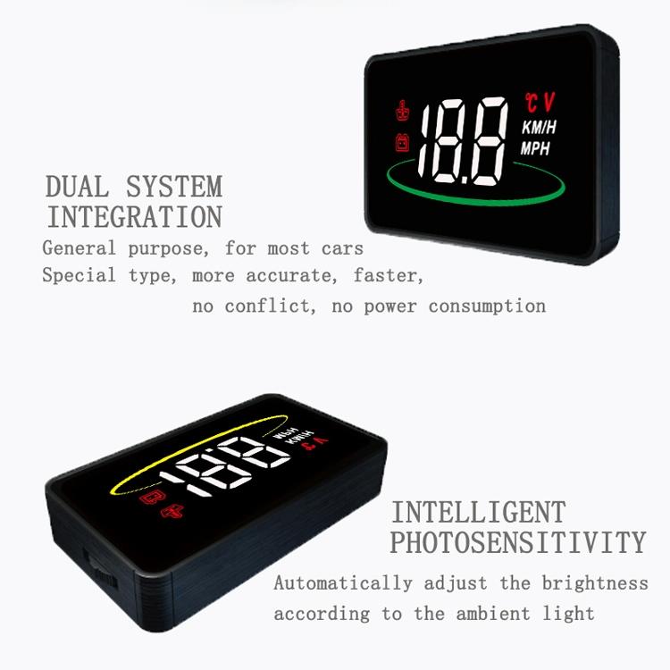 Car Hud Display Water Temp Per Hour Color Changing Light 10