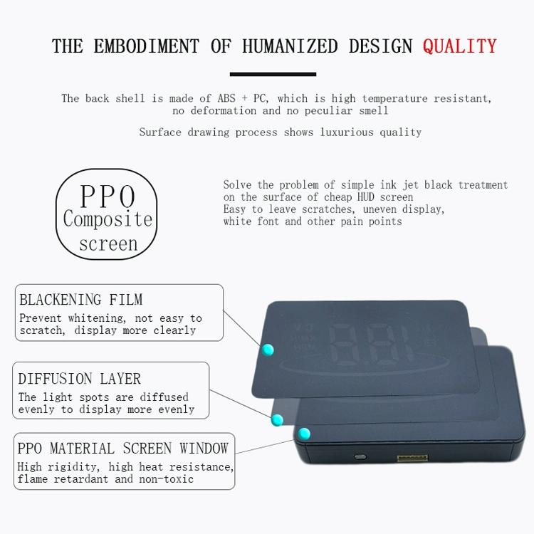 Car Hud Display Water Temp Per Hour Color Changing Light 13