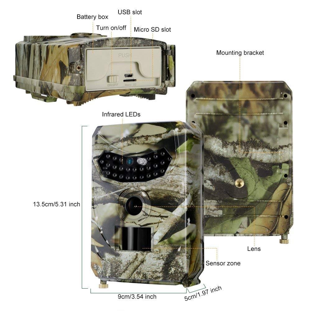 Waterproof Night Vision Hunting Trail Camera With Wide Angle And Pir Sensor 9