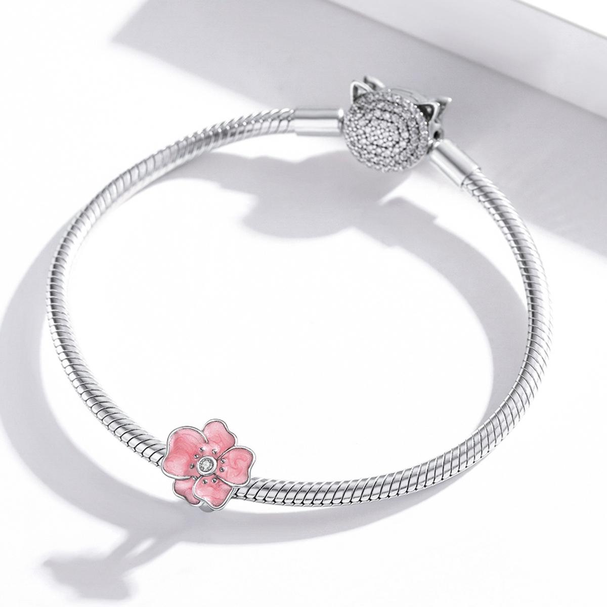 925 Sterling Silver Flower Bead Bracelet & Necklace Set 8