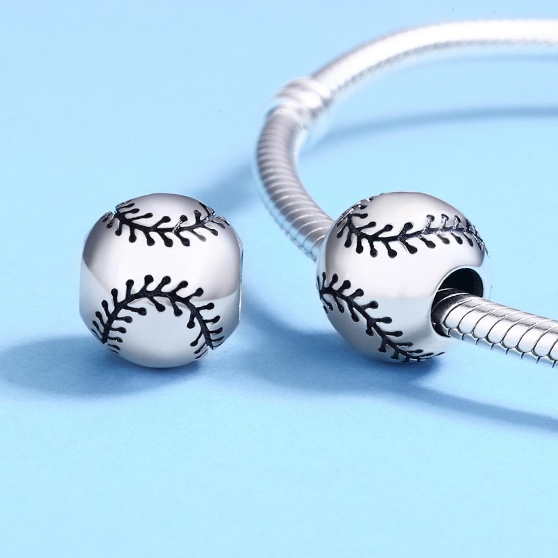 925 Sterling Silver Baseball Passion Beads For Diy Bracelets & Necklaces 6