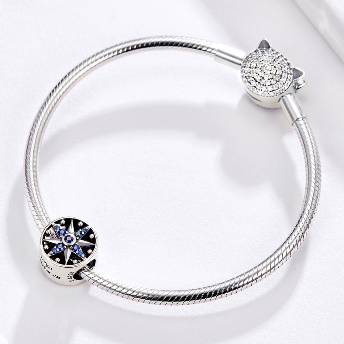 925 Sterling Silver Blue Zircon Sailing Charm For Diy Bracelets 8