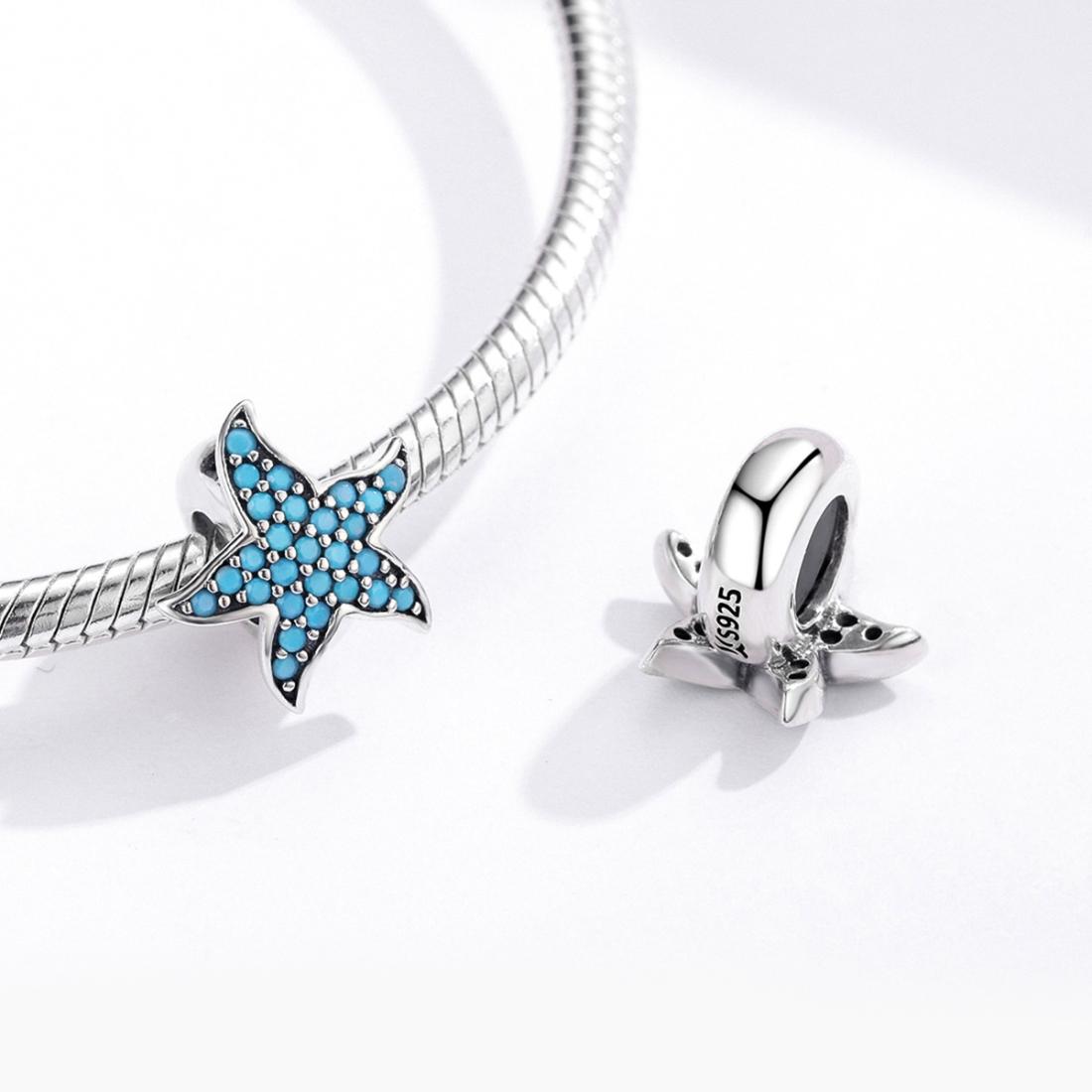 925 Sterling Silver Starfish Beaded Bracelet Diy Beads 7