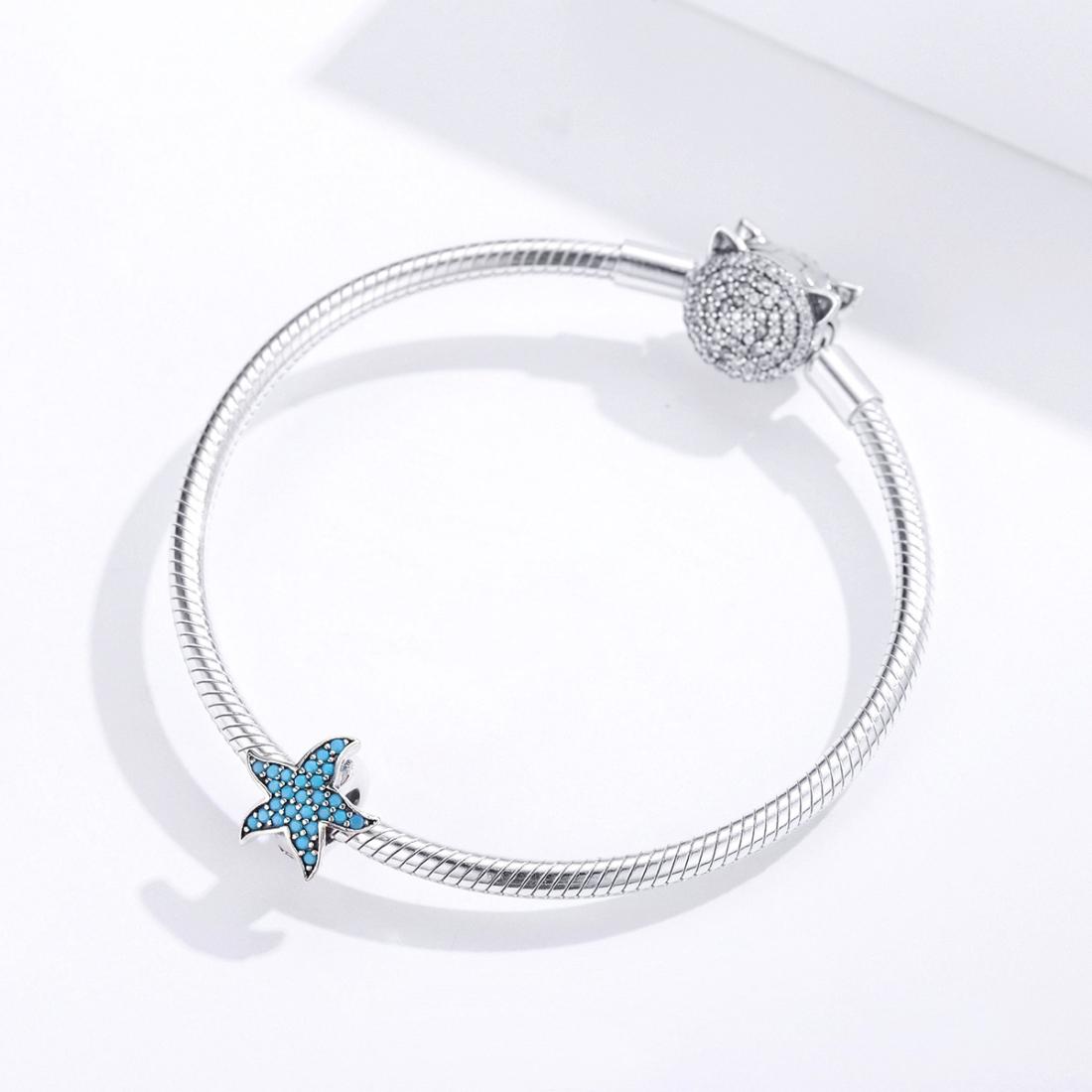 925 Sterling Silver Starfish Beaded Bracelet Diy Beads 8