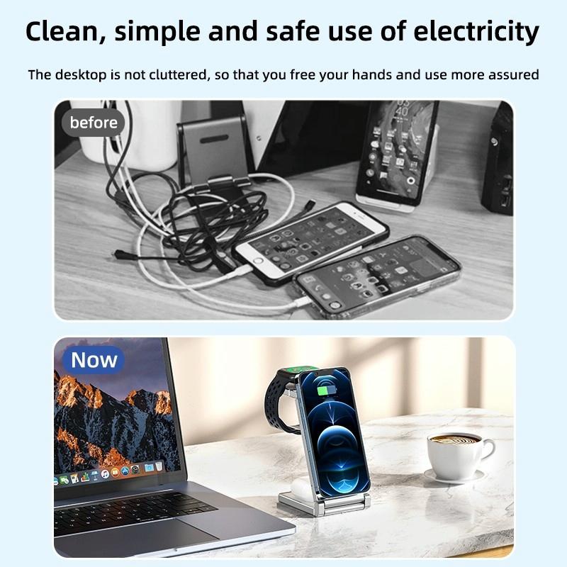 4 In 1 Wireless Charging Stand For Phone Watch Headset 5