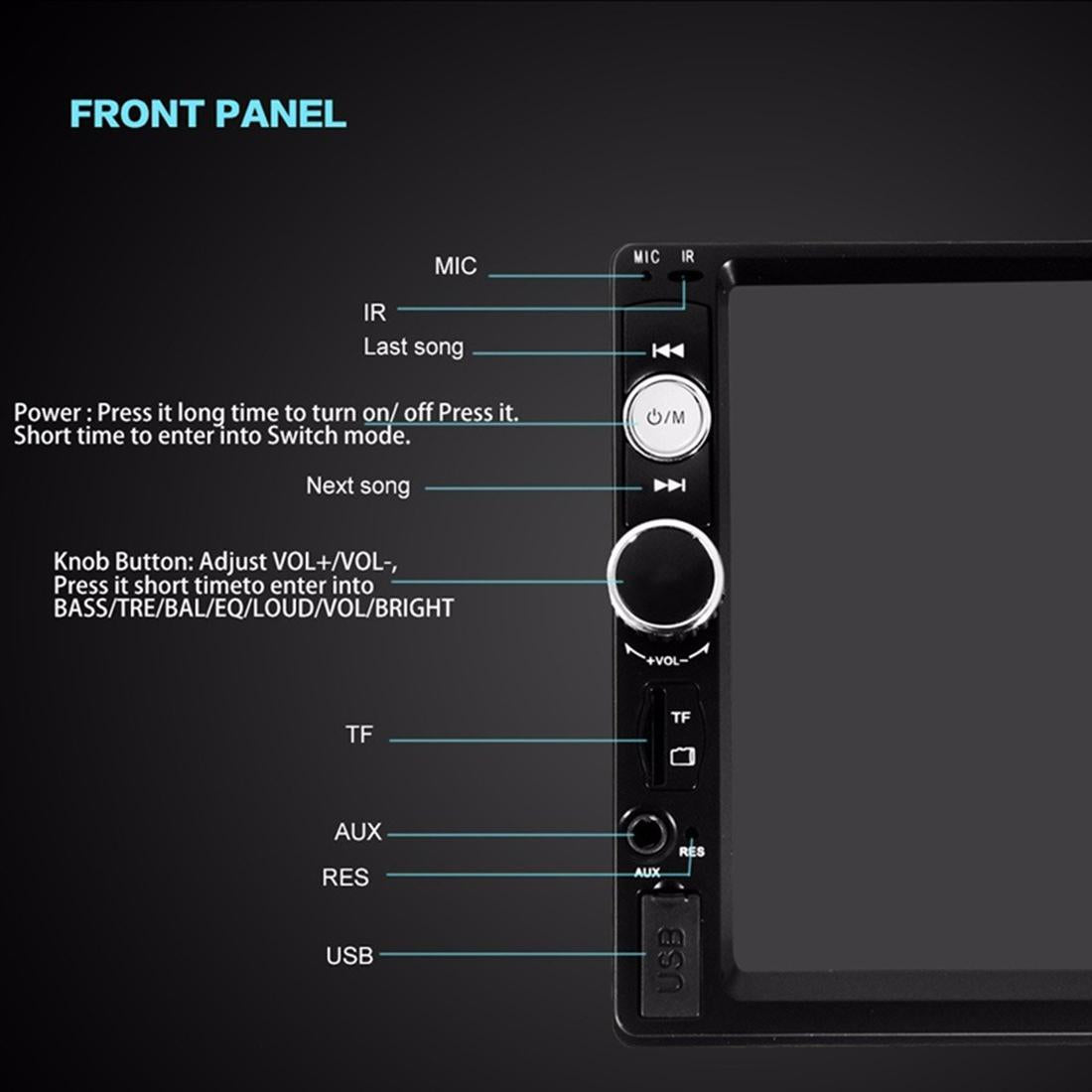 7 Inch Car Bluetooth Radio Receiver Mp5 Player Fm / Usb / Tf 7010B 9