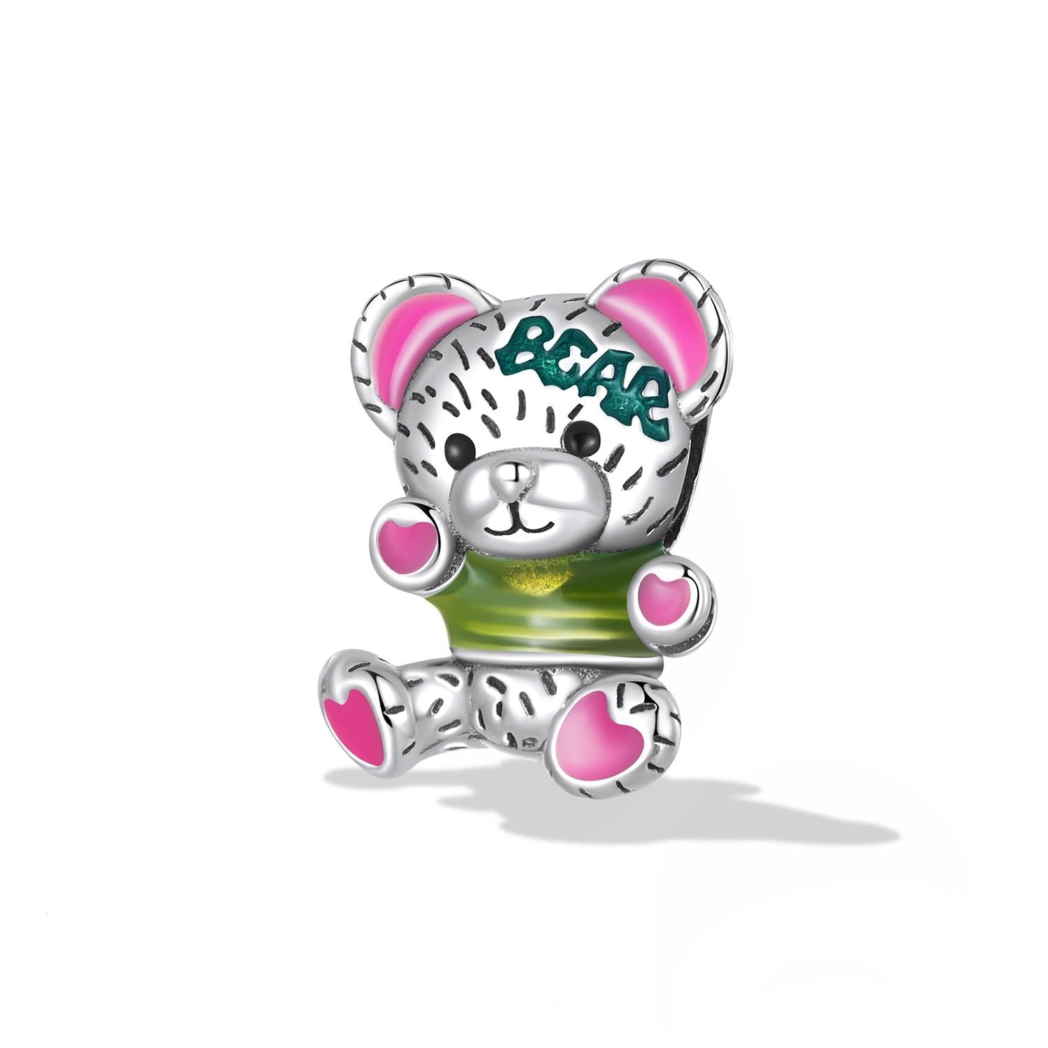 925 Sterling Silver Bear Beads For Diy Bracelets & Necklaces 3