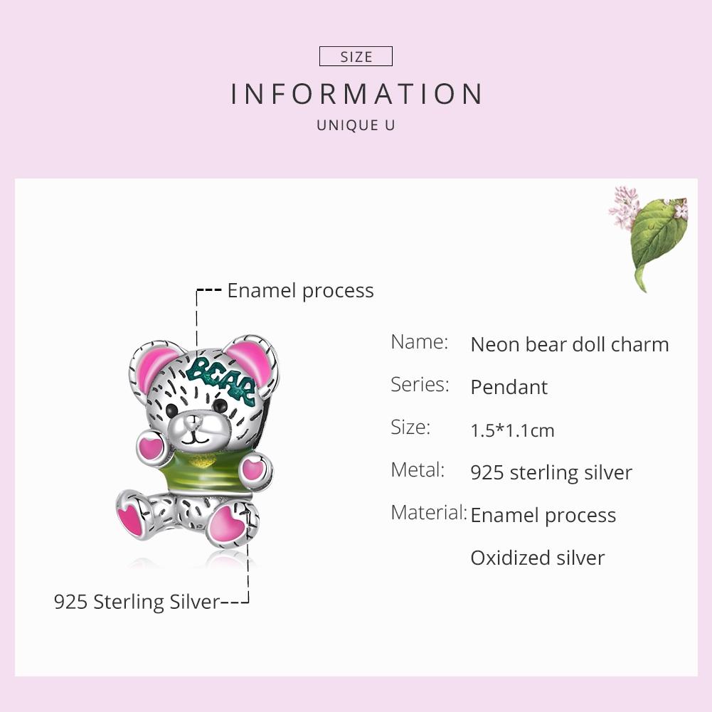 925 Sterling Silver Bear Beads For Diy Bracelets & Necklaces 4
