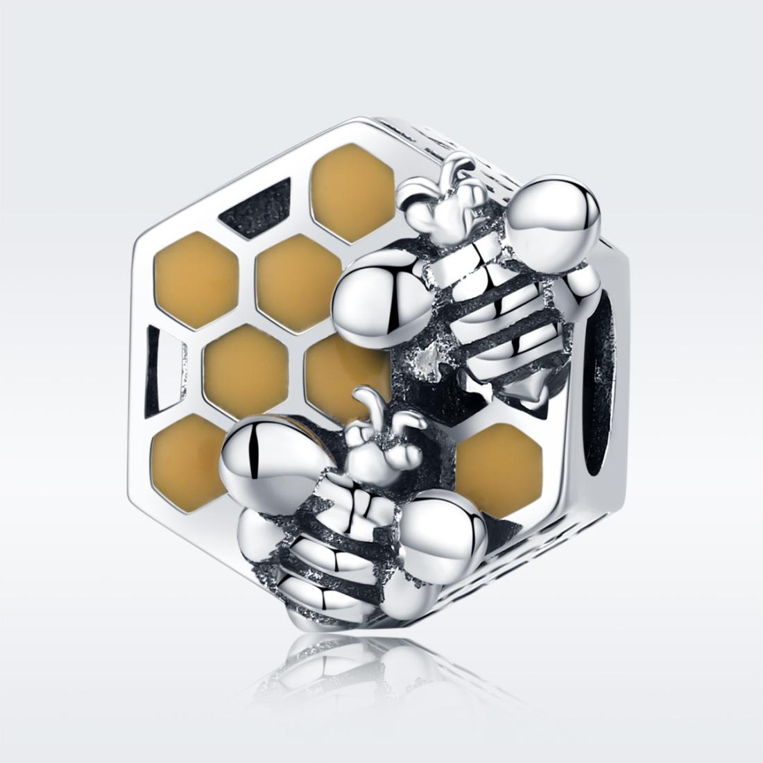 925 Sterling Silver Personalized Bee Hive Bracelet Charm 3