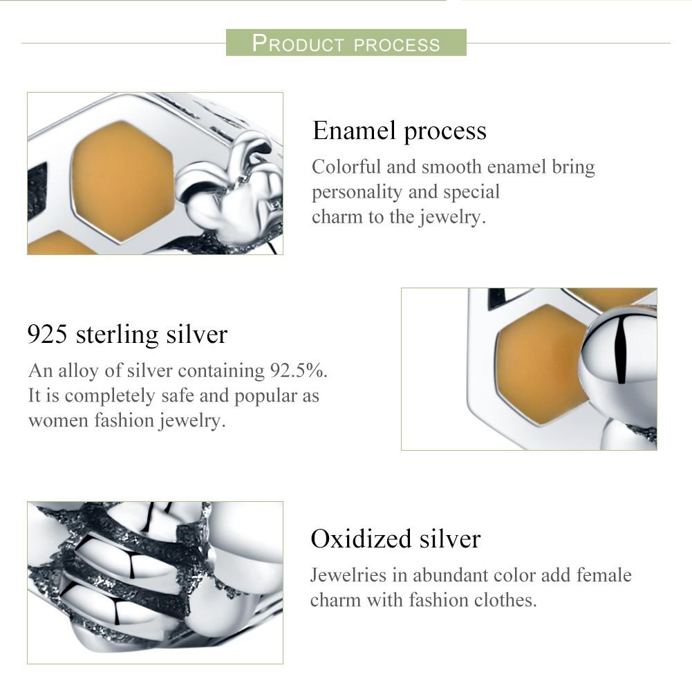925 Sterling Silver Personalized Bee Hive Bracelet Charm 5