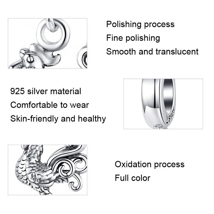 925 Sterling Silver Rooster Pendant For Diy Bracelets 3