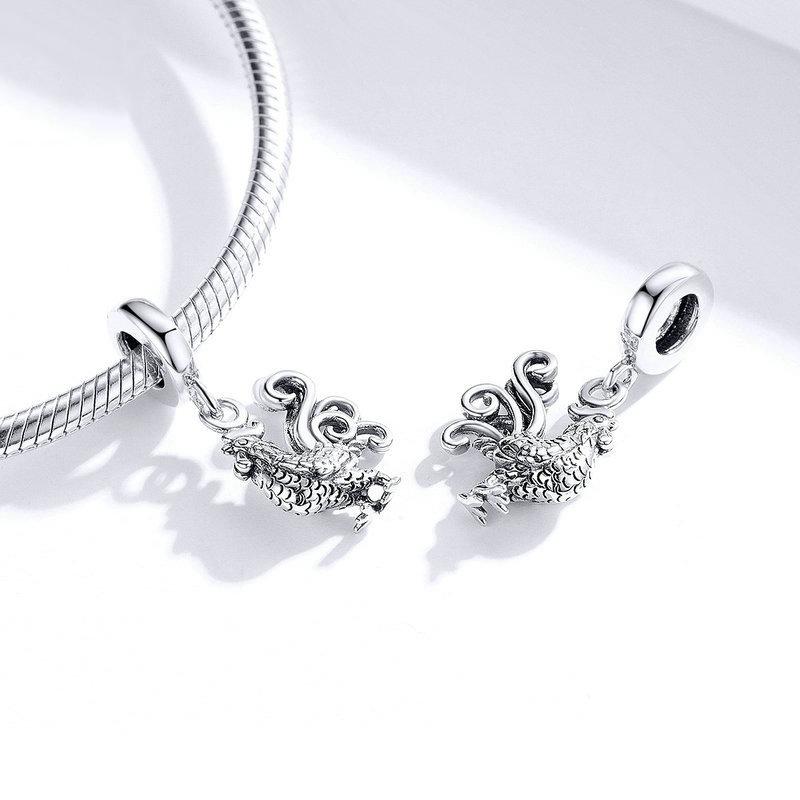 925 Sterling Silver Rooster Pendant For Diy Bracelets 4