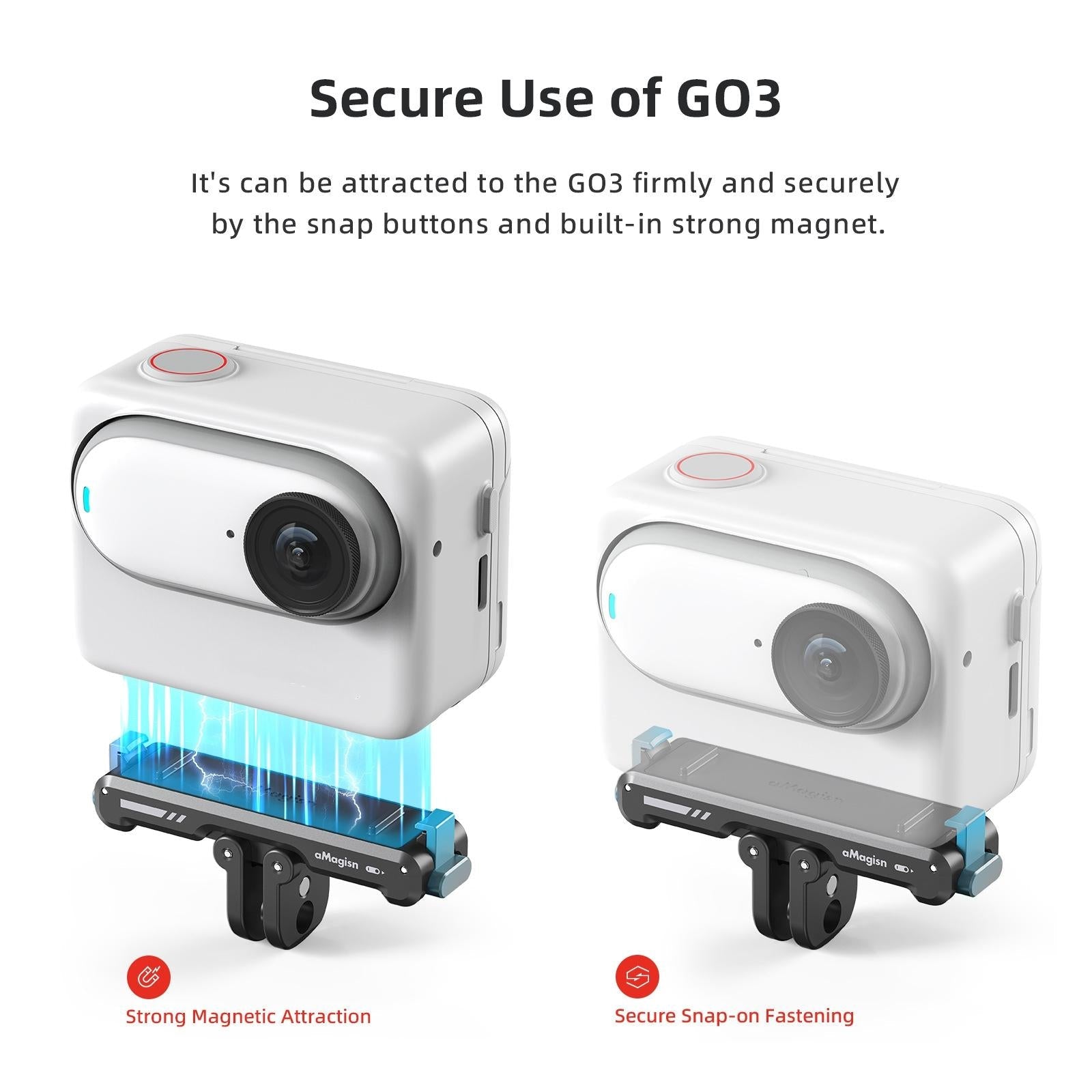 Insta360 Go 3 Magnetic Fast Disassembly Seat Bracket for Sports Camera 7