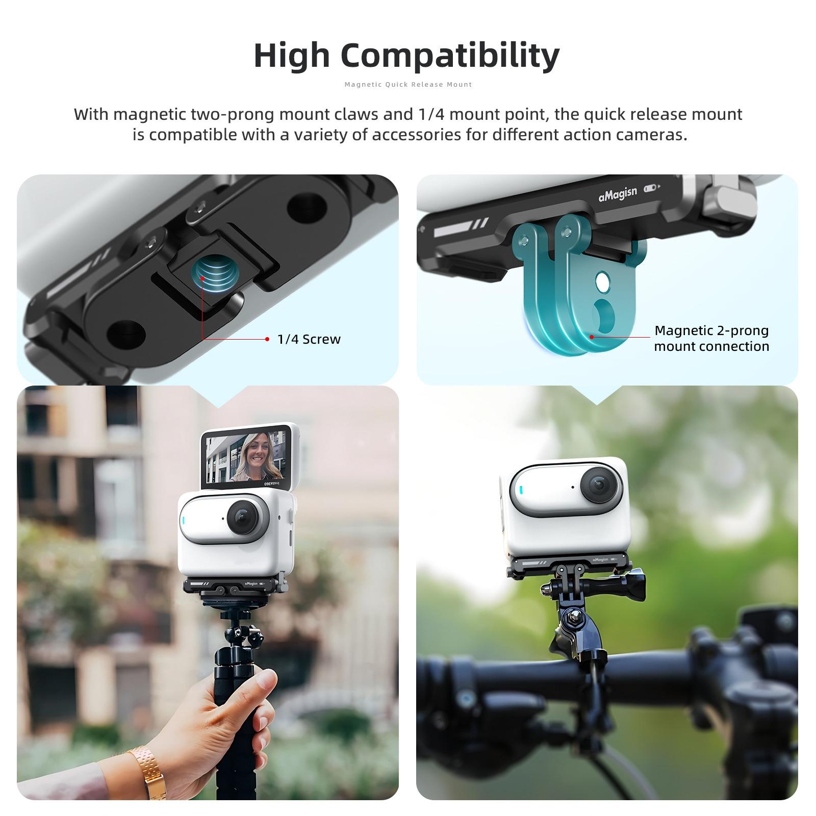 Insta360 Go 3 Magnetic Fast Disassembly Seat Bracket for Sports Camera 10
