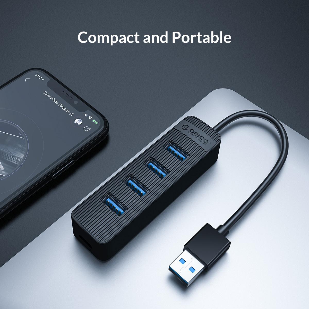 7-Port Usb 3.0 Hub With Black Design 7