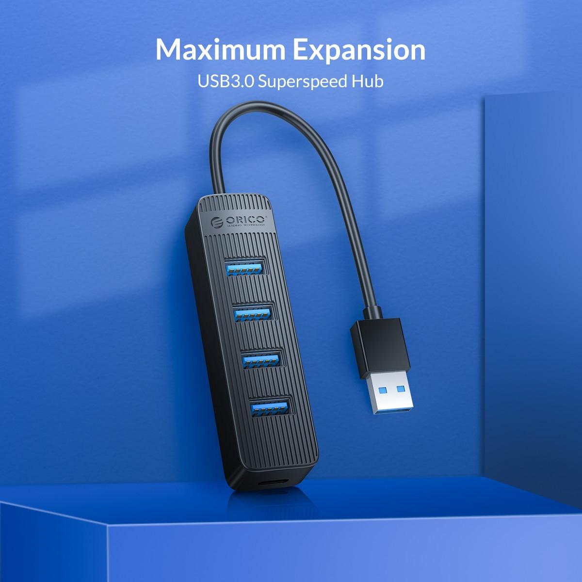 7-Port Usb 3.0 Hub With Black Design 10