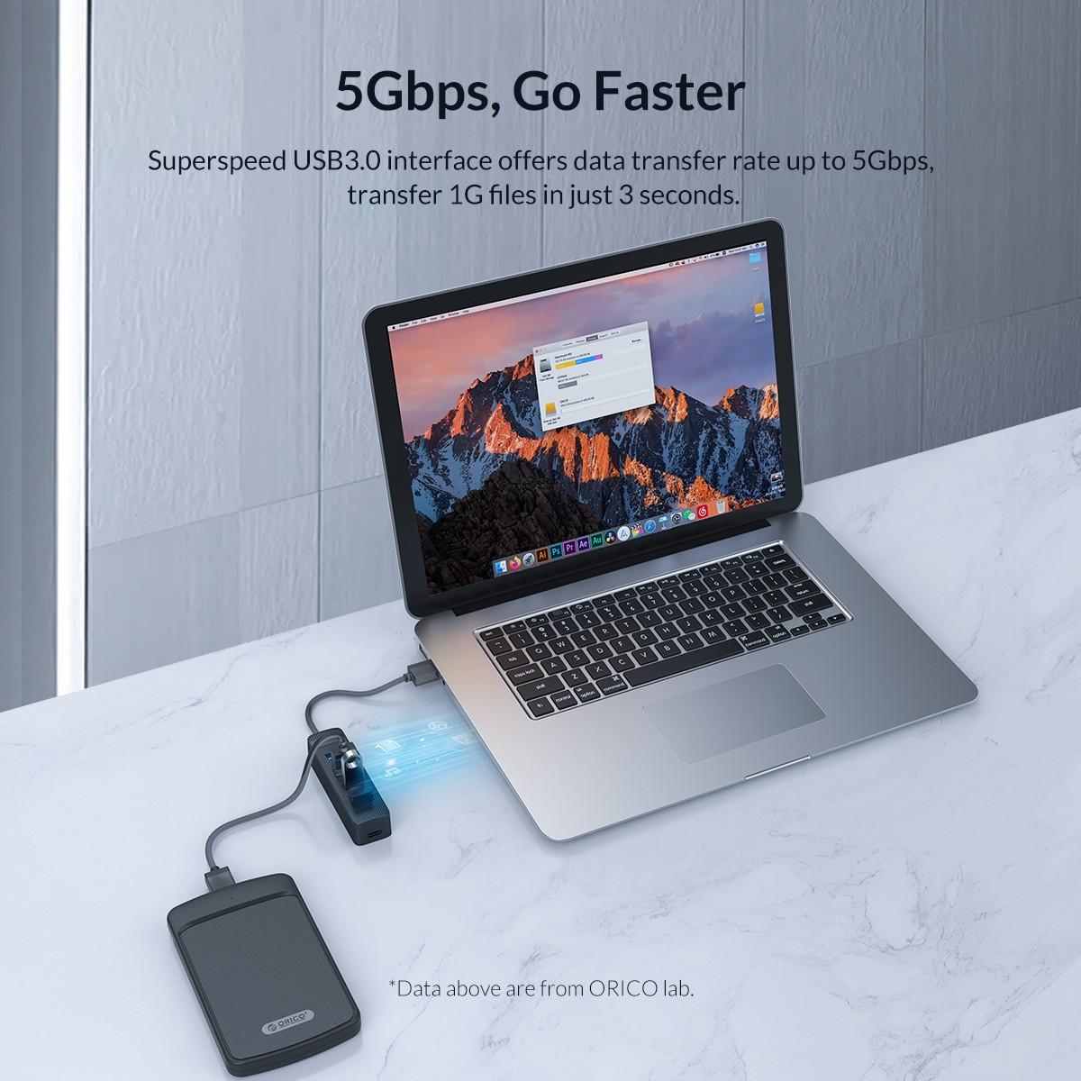7-Port Usb 3.0 Hub With Black Design 11