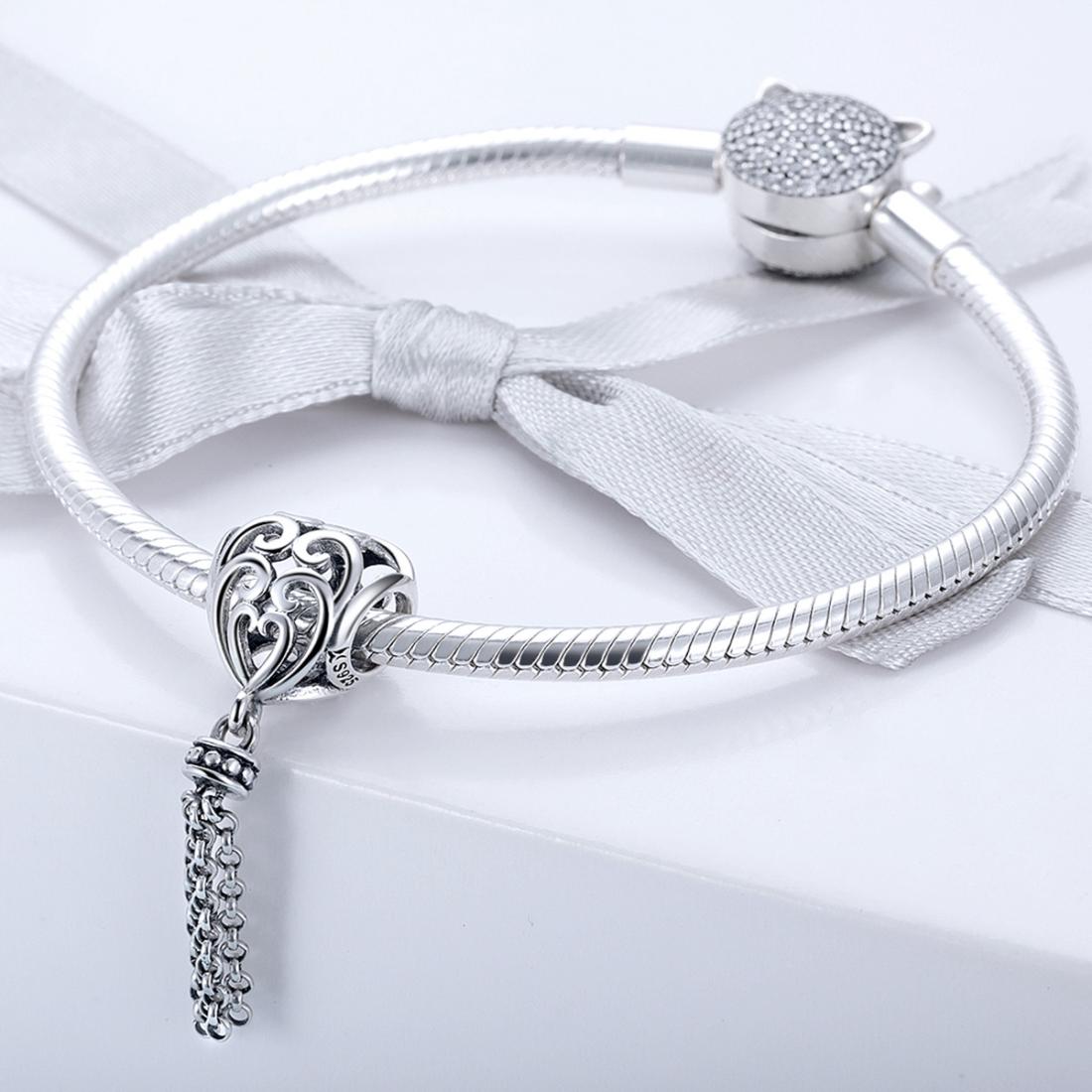 925 Sterling Silver Love Heart Beads 7