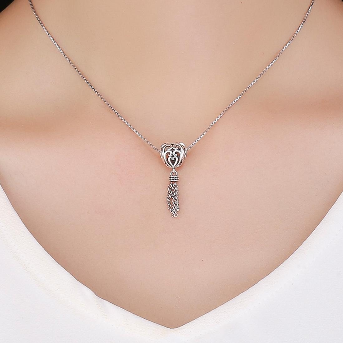 925 Sterling Silver Love Heart Beads 8
