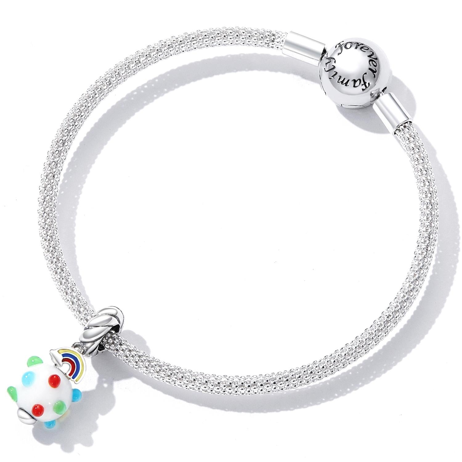 925 Sterling Silver Rainbow Glaze Pendant For Diy Bracelets & Necklaces 7