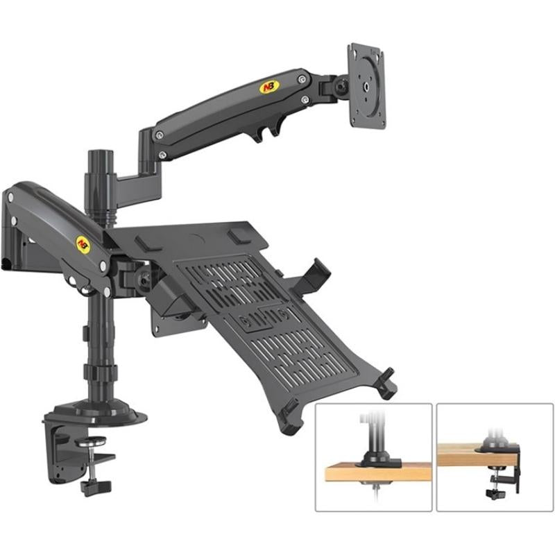 Full Motion Dual Arm Clamp for 22-32 Inch Lcd Tv Monitor Desk Holder with Gas Spring 4