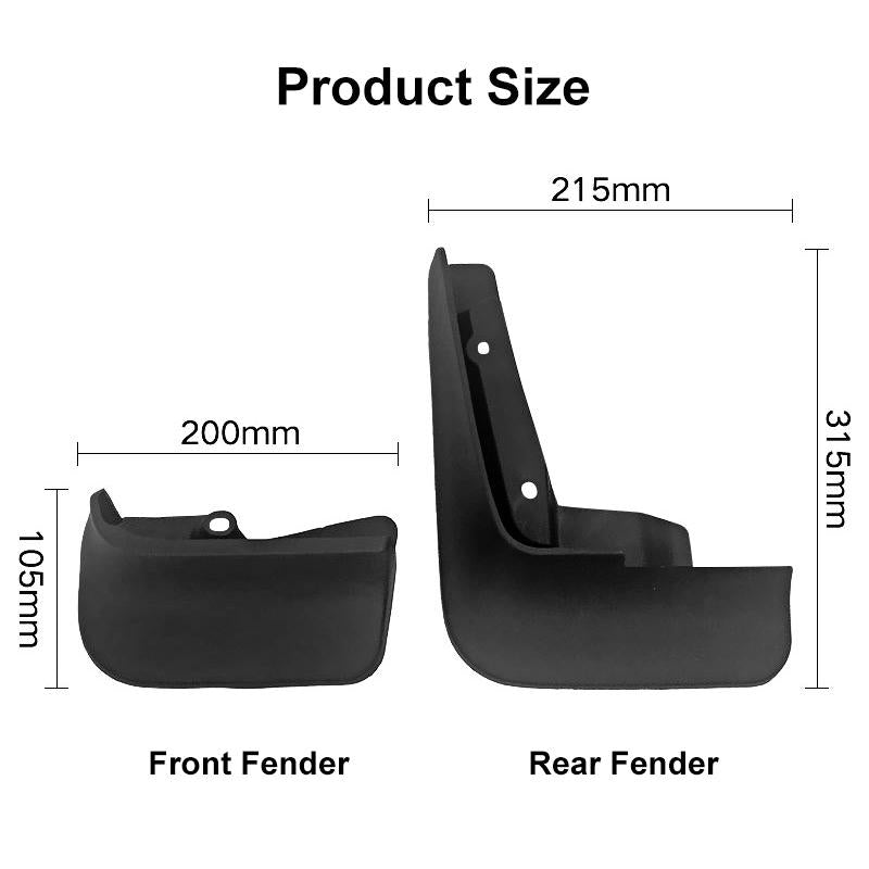For Multivan Carvelle T5 / T6 2008-2020 4Pcs / Set Car Auto Soft Plastic Splash Flaps Fender Guard 4