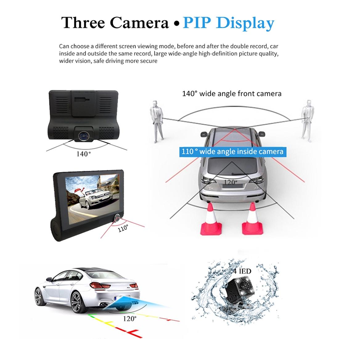 Full Hd 1080p 3-channel Car Dvr with 4 Ips Screen 5mp Camera and 170 Degree Wide Angle 14