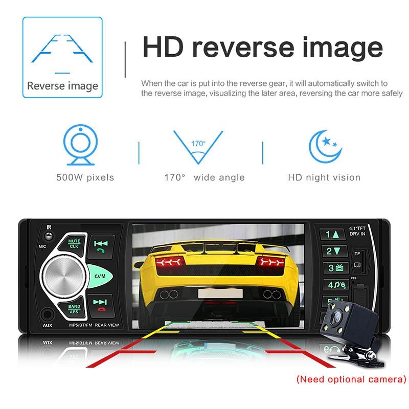 Universal Car Radio Receiver Mp5 Player 4.1 Hd Screen Fm & Bluetooth Remote Control 3